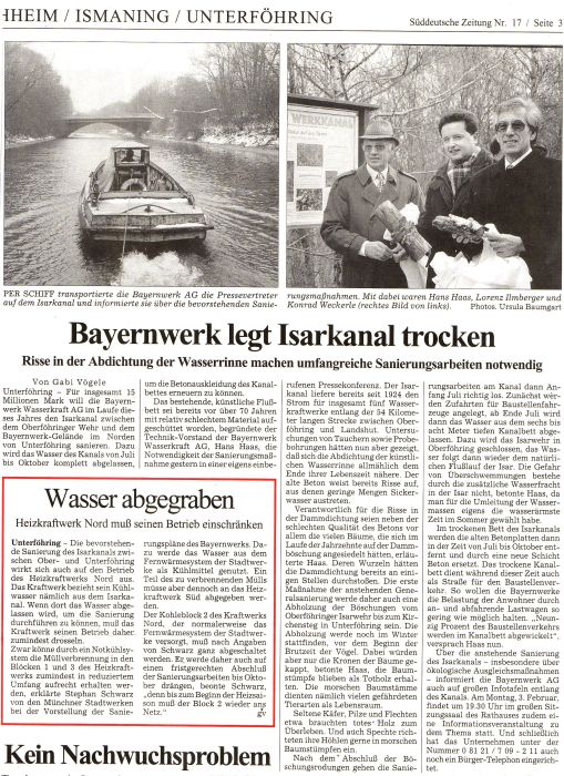 22. Januar 1997 - S�ddeutsche Zeitung